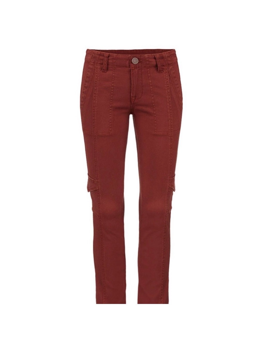 CAbi Women's Skinny Cargo Jeans in Rust
